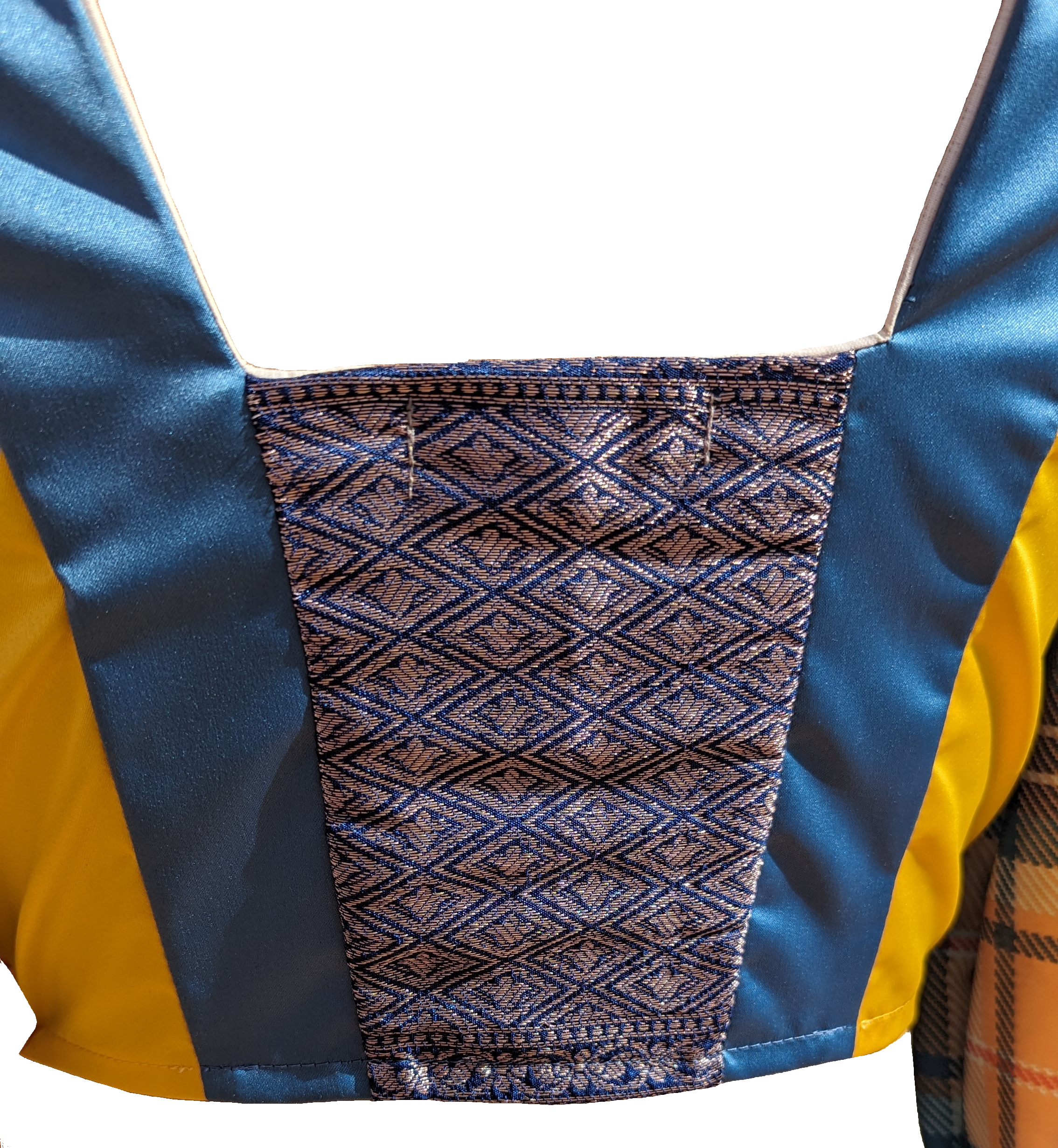 détail dos crop top coloré