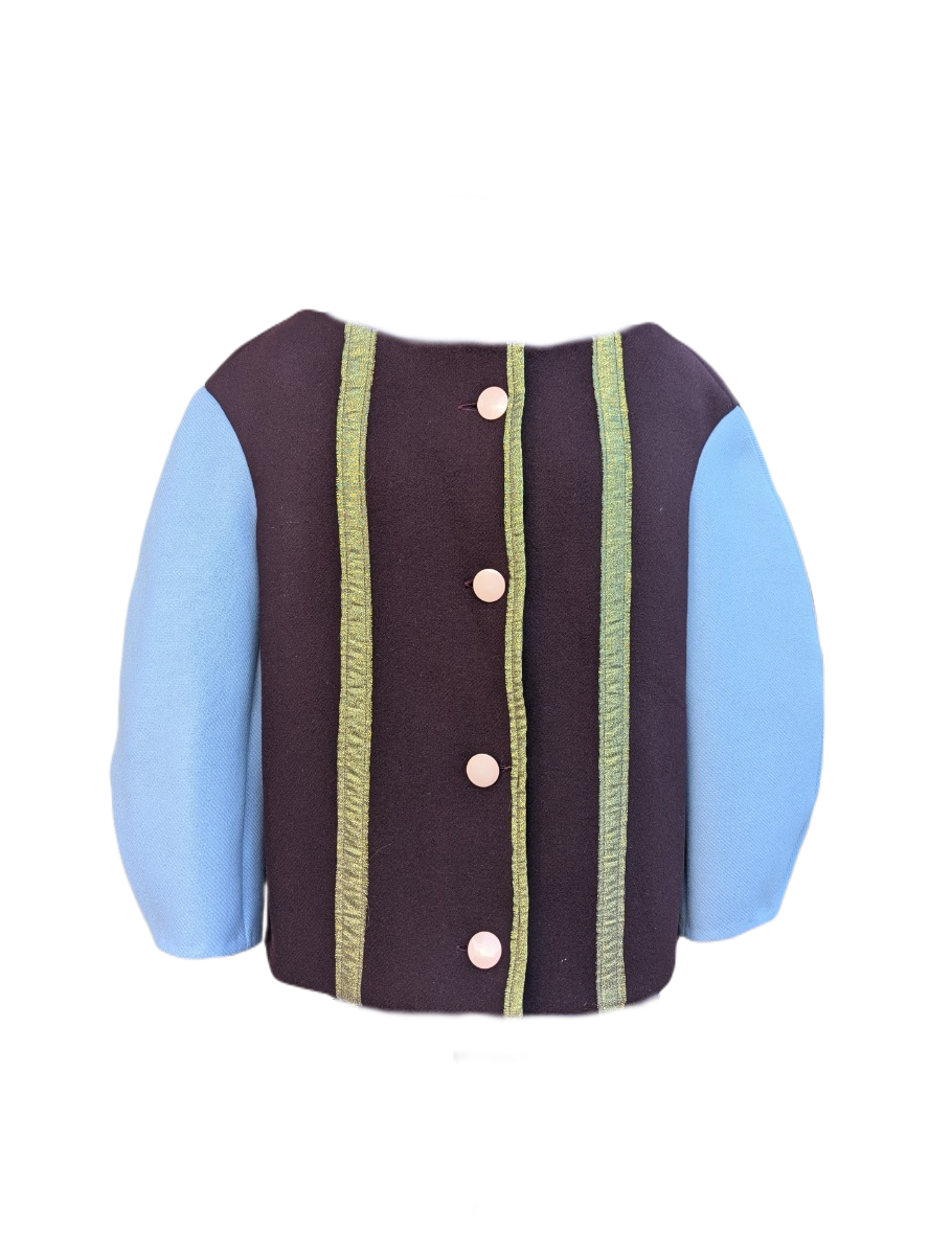 veste en laine forme boule création originale