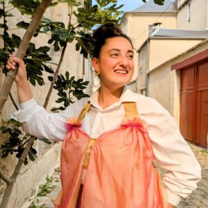 Création upcycling artisanale brillante doré et rose