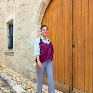 Top à fronces avec tulle fuschia de seconde-main