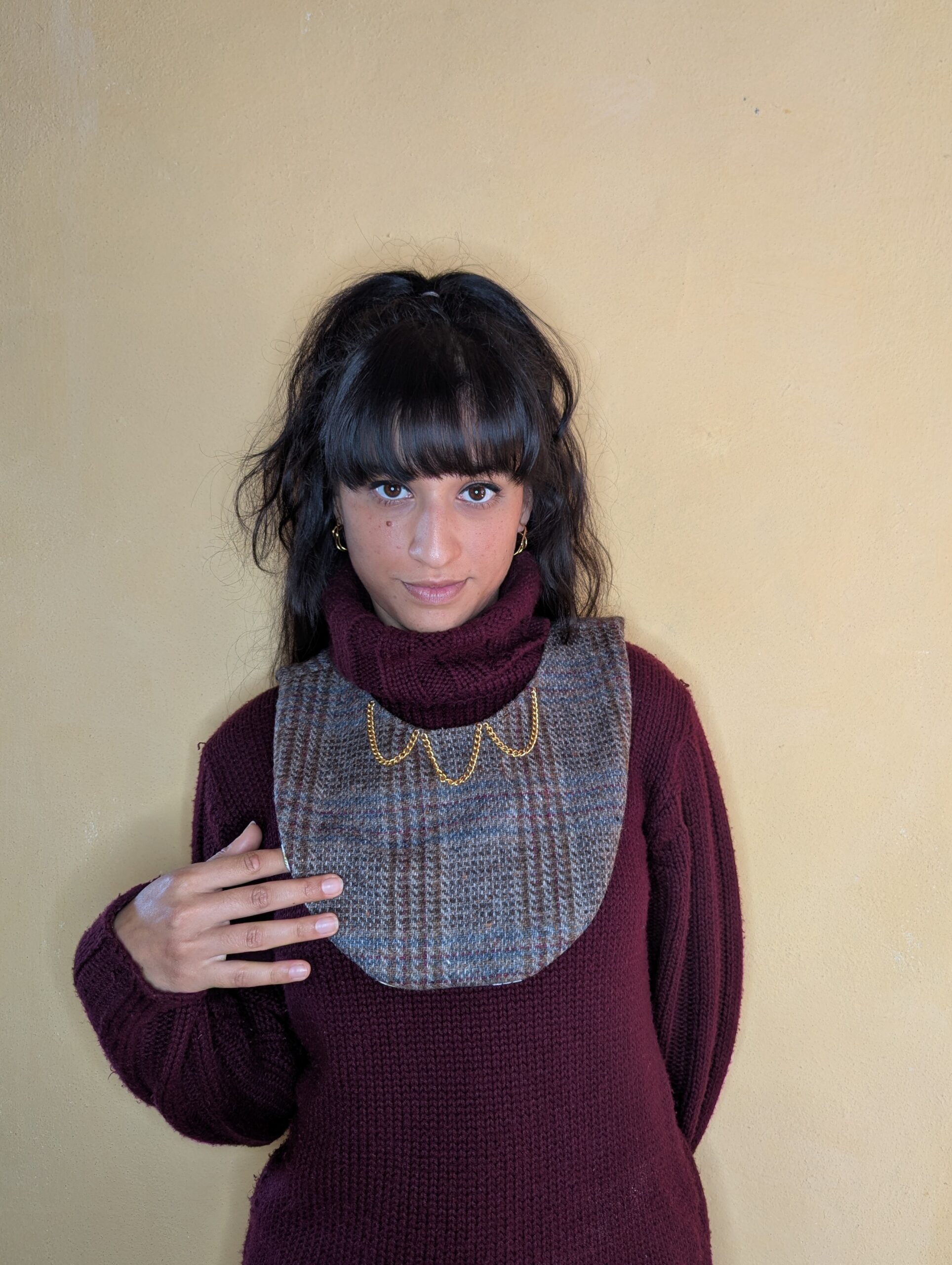 le plastron à carreaux upcycling